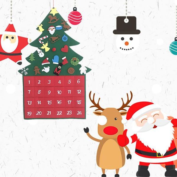 

diy felt christmas tree merry christmas decor for home 2020 tree ornament santa claus kids xmas new year