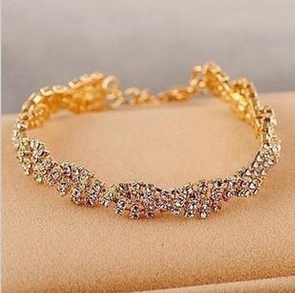 

e040 korean jewelry fashionable and exquisite full bracelet jewelry diamond of diamond shining versatile bracelet spring festival new men an, Golden;silver
