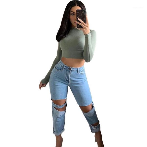 

women's torn washed spandex jeans (trousers only)1, Blue