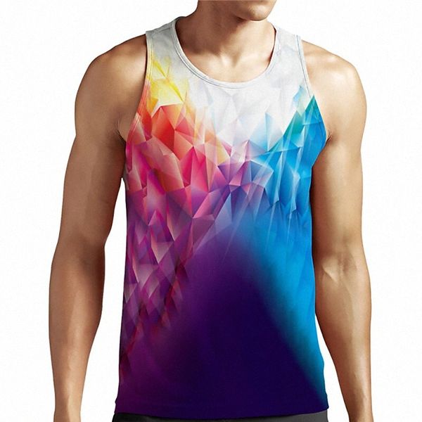

men's tank undershirt 3d print gradient graphic prints geometry plus size round neck casual daily print sleeveless basic designer big, White;black