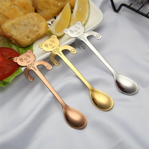 

aihogard 1pcs stainless steel cartoon bear guitar spoon creative milk coffee spoon ice tea spoon tableware accessories h jllpnf