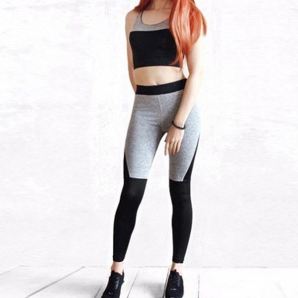 

seamless patchwork workout set sport leggings and set yoga outfits for women sportswear athletic clothes gym sets 2 piece, White;red