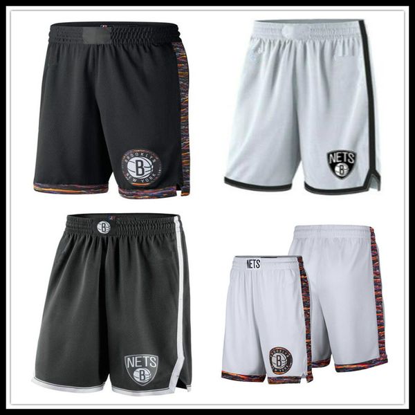 

brooklyn nets men pants 2019/20 city nba icon swingman basketball shorts s-2xl, Black
