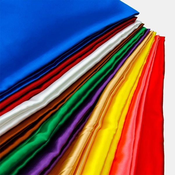 

solid color imitated silk cloth satin fabric meter polyester silk fabric for party dress 150*50cm faux satin meter1, Black;white