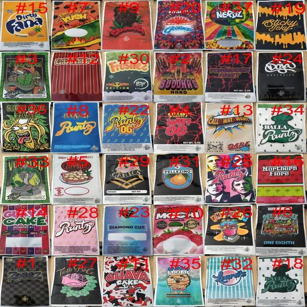 

dry gruntz herb gas ba smell runtz flower package jokes zipper exotic mylar new up packaging runty rick synergy herbal proof house bag bbymx, Pink;blue