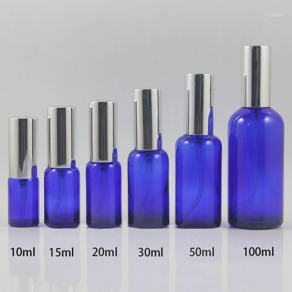 

black and blue cosmetic oil bottle makeup glass bottle with sprat/lotion pump 100ml1