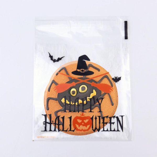 

200pcs halloween plastic bags self-adhesive pouch pumpkin hat bag1