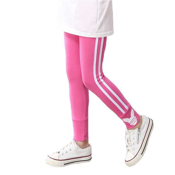 

elling spring autumn cotton girls leggings vertical stripe toddler kids sport pants 3-12years, Black