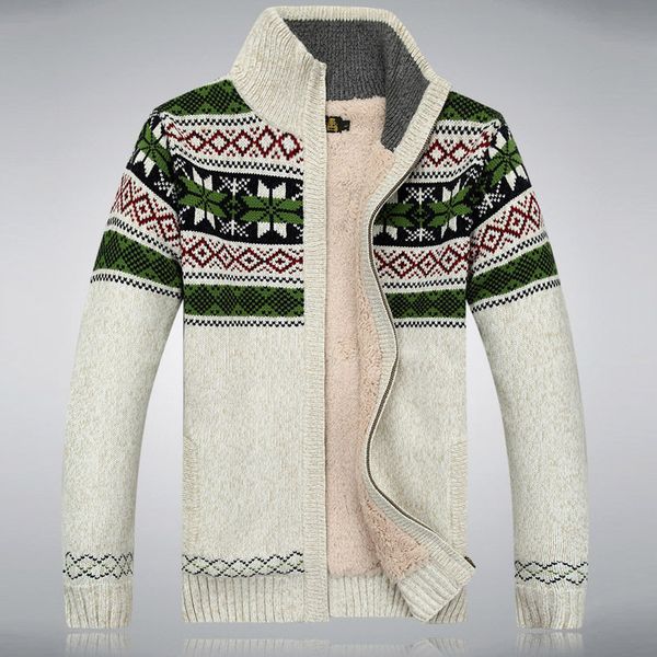 

men fashion cashmere winter wool jacket men's long-sleeved stand collar floral knitted coat fleece sweater jackets new lj201013, Black;brown