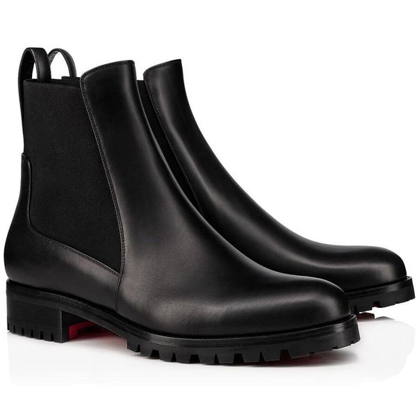 

winter elegant brand capahutta boots women booties lug sole spikes black calf leather round toe lady brial wedding redsole booties eu35-43 w