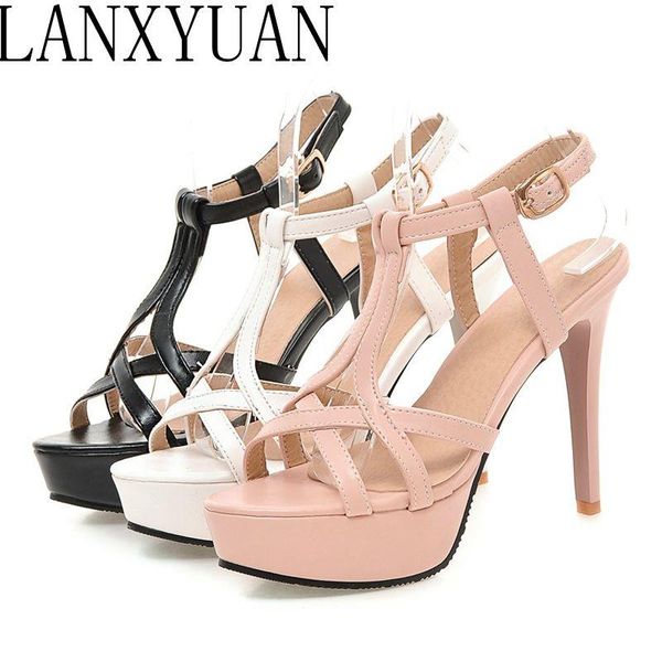

sandals 2021 summer fashion big size 34- 45 ladies lady shoes high heel women party super pumps m51, Black