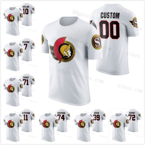 

custom 2020-21 ottawa senators thomas chabot t-shirts bobby ryan craig anderson chris tierney mark borowiecki ron hainseyc jersey any number, Black;red