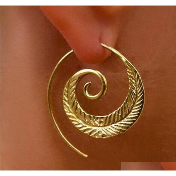 

bohemia style round spiral drop earrings punk silver gold color whirlpool gear earrings for women jewelry gif sqcqis new_dhbest