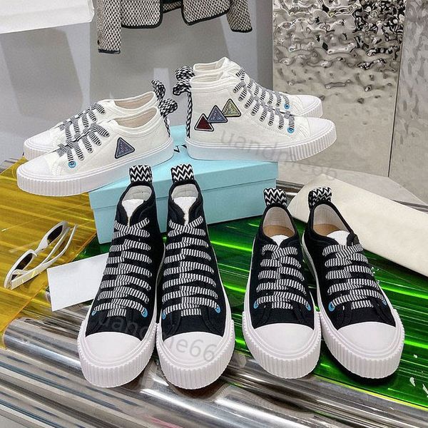 

2022 new designer lanviin lace-up casual shoes high mens womens sneaker low sneakers biscuits white shoe canvas platform sole women and chil, Black