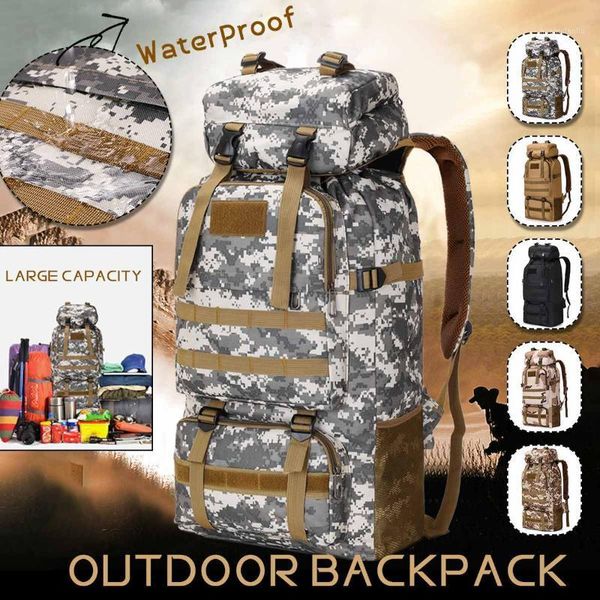

75l outdoor rucksacks 1000d nylon waterproof tactical backpack sports camping hiking trekking fishing hunting bags1
