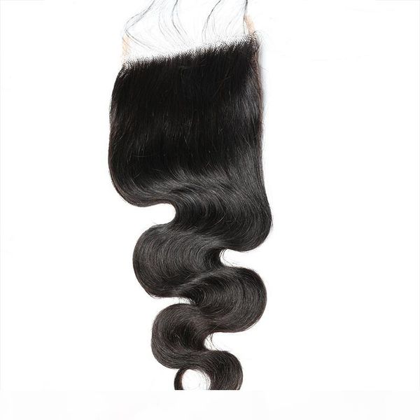 

5x5 тело волна hd шнуровка девственница бразильских человеческих волос свободных ближние три часть закрытие natural color, Black;brown