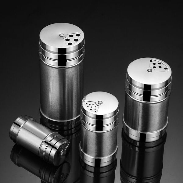 

stainless steel home seasoning can outdoor barbecue tools pepper seasoning bottle multi-purpose spice jar toothpick holder glass sauce bottl