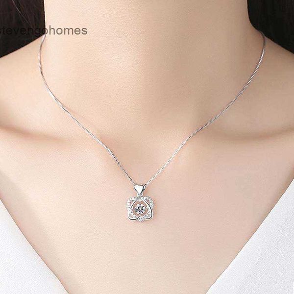 

star six net jewelry red pointed s925 silver necklace women's smart double love pendant, clavicle chain as a gift for girlfriend