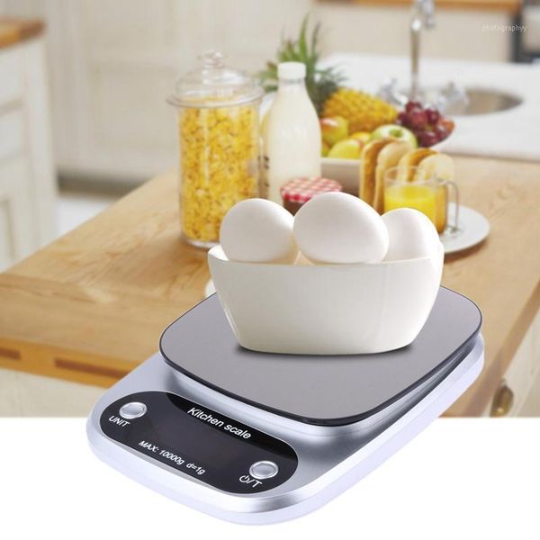 

itchen scales baking weight digital lcd electronic weighing scale 10kg(silver)1