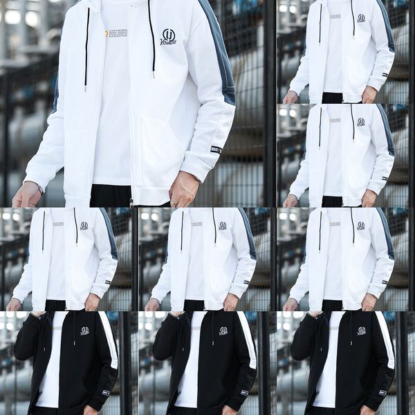 

с капюшоном свитер мужской весной и досуг рыхлый мода топ sweatercoat sweaterautumn бренд топ кардиган длинный рукав футболки пальто ukeo, Black