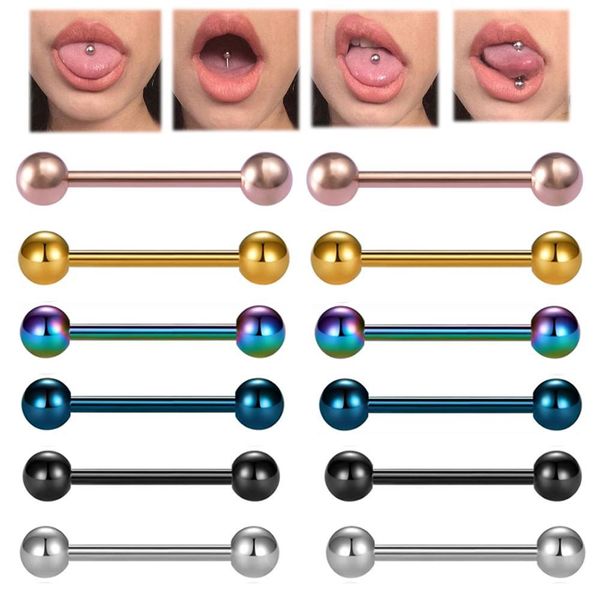 

12pcs 316l surgical steel tongue barbell ring piercing mix color nipple ring nipple shield ring piercing body jewelry 14g q sqclfx, Silver