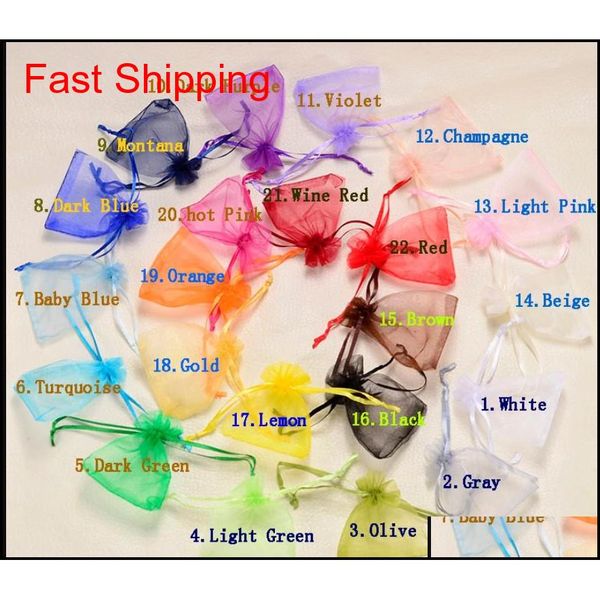 

500pcs/lot wholesale organza bags 7x9 9x12 10x15 13x18cm brand wedding packaging gift bag party decoration jewe qylsev bdehome, Silver