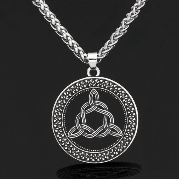 

Men viking amulet odin symbol pendant necklace -with gift bag, Silver