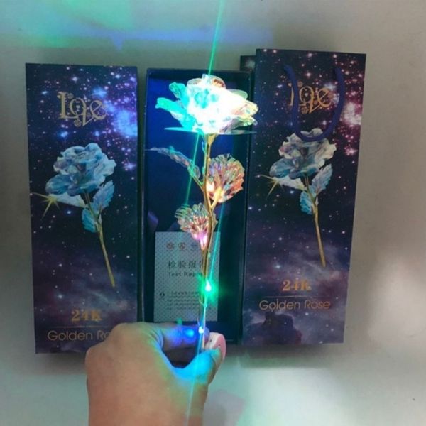 

a-drop shipping valentine's day creative gift 24k foil plated gold lasts forever love wedding decor lover lighting rose