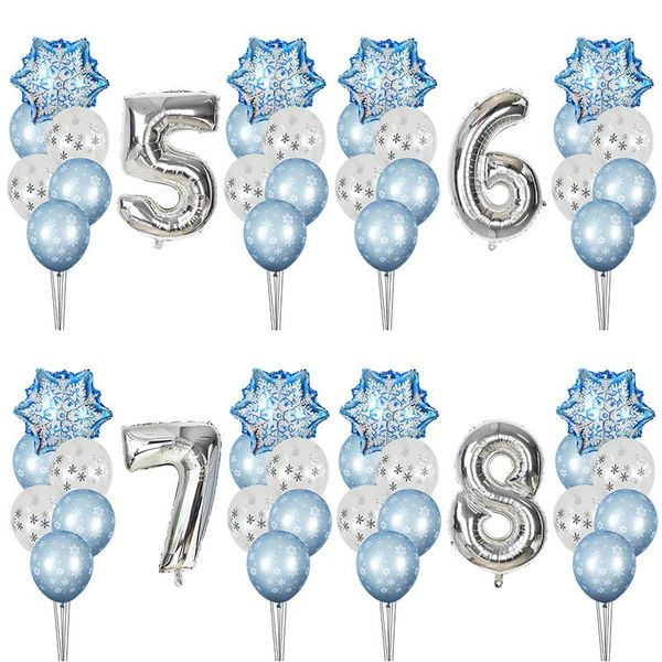 

1et девочка дети день рождения вечеринка снежинка латексный баллон детская детская душ декор номер воздушные шары установите рождественский