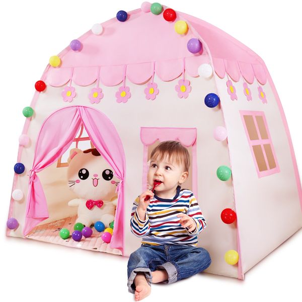 

kids tent pink blue children play house children tente enfant portable baby play house tipi kids flowers little baby castle 1020