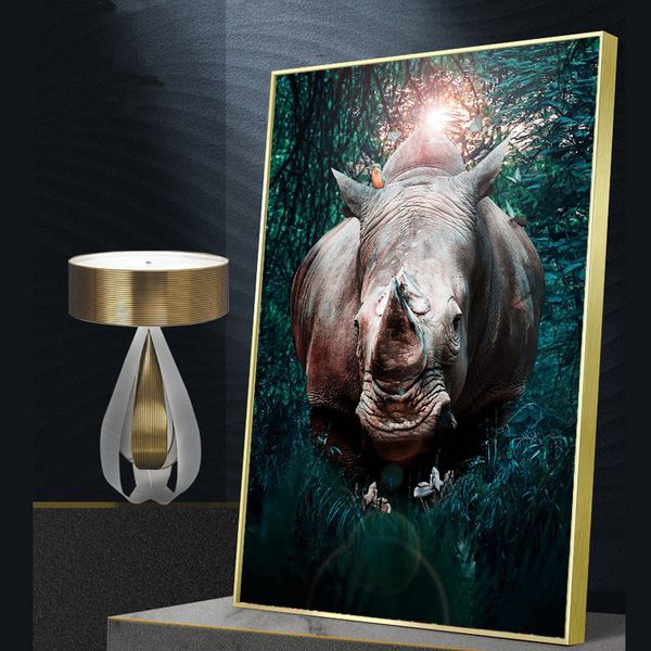 

african wild rhino animal poster nordic style eagle hummingbird paintings for home light luxury canvas painting wall art