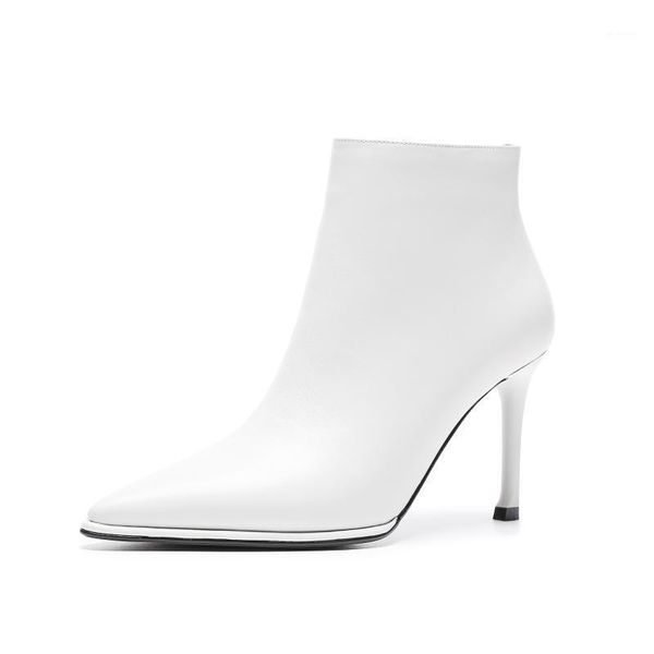 

2020 real leather women ankle boots women motorcycle boots slip-on low heels black shoes female botas mujer1