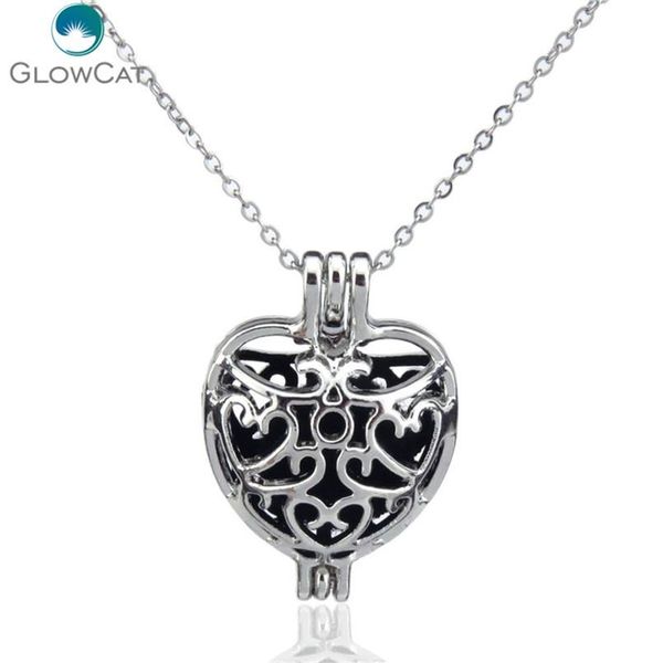 

k9 женщины silver клетка love heart диффузор медальон ожерелье ароматерапия сталь 16" аромат эфирное масло диффузор locket sqcdoh dh_seller2, Black