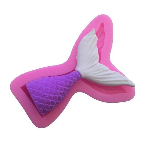 

1pcs gum paste chocolate sile mold mermaid tail conch candy molds kitchen baking fondant cake molds cupcake decorati qylqai