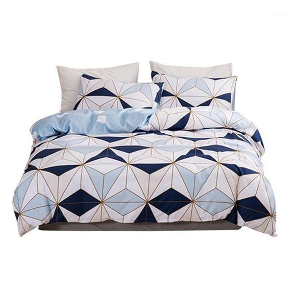 

bedding sets 3pcs geometric printed polyester thickened pillow cases washable duvet cover set home textile bed sheet soft with zipper closur