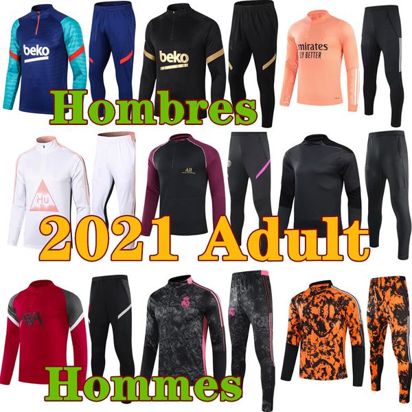 

20 21 mens football tracksuit soccer tracksuit training suit 20/21 men football training tracksuit survetement foot chandal tuta jogging, Black