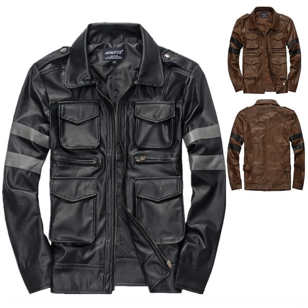 

sueeu 5 pocket of continuous goods handsome men's short clothing fashion boutique stand collar years color plug y010 leather coat leath, Blue