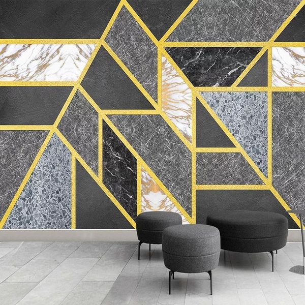 

self-adhesive waterproof 3d mural wallpaper modern geometric gold lines custom 3d p wallpaper living room study room bedroom1