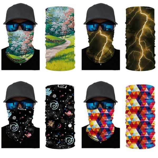 

cycling caps & masks cosplay bandana 3d flower neck gaiters outdoor mouth protection scarf camouflage fashion bandanas 2021 hip hiking scarv, Black