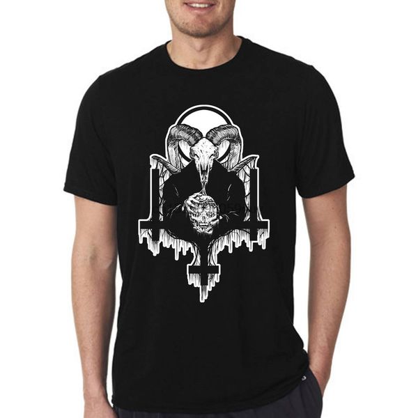 

goat reverse cross lucifer telema pentacle satanist satanic skull death cimitery black made in italy hooded sweatshirt hoodie men t shirt