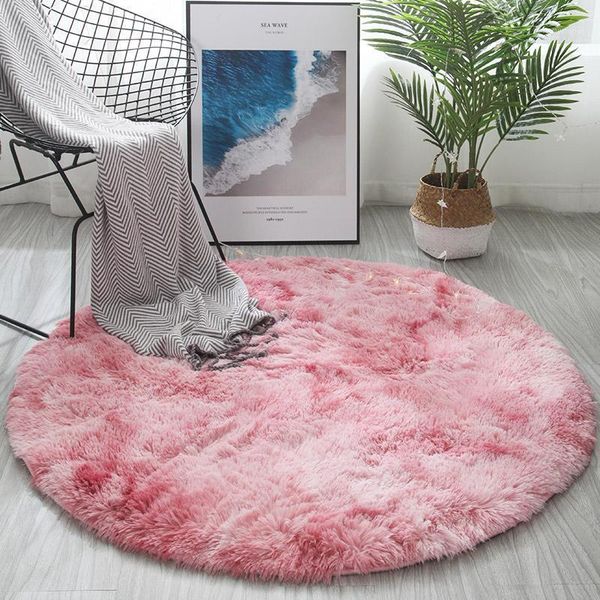 

carpets ins round carpet bedroom nordic simple household thickening computer chair rug modern hanging basket cloakroom gradient mat1