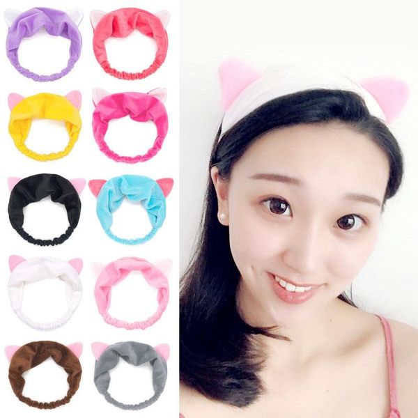 

hair accessories cute elastic cat ears headbands multiple styles or women girls makeup face washing headband hairdo headwrap accessory