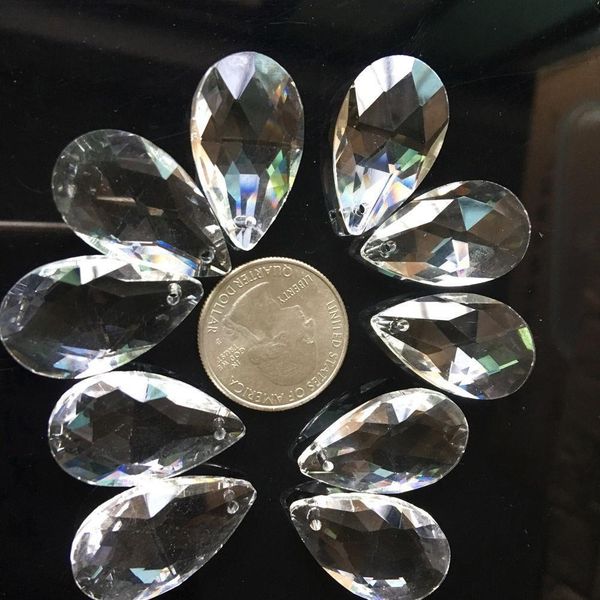 

10pcs tear drop 28mm clear glass crystal prism diy pendant chandelier jewelry suncatcher spacer faceted h bbyuol