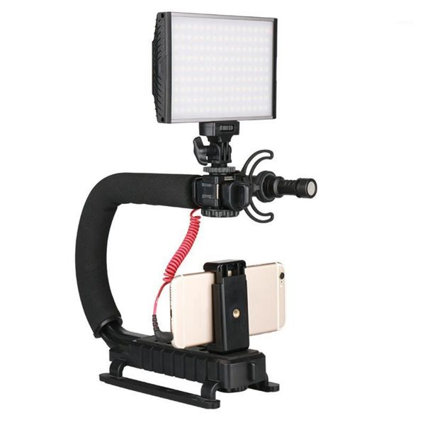 

profession 3 shoe c-shape handheld phone camera mounts video stabilizer grip holder bracket for all slr cameras & home dv camera1