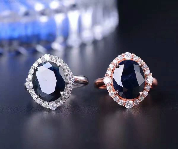 

blue elegant ring 10*12mm natural dark from chinese sapphire mine solid 925 silvr gemstone jewelry, Golden;silver