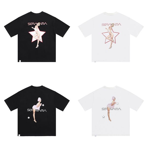 

20ss women tshirt quality high print men t street women and fashion tee japan cotton short sleeve shirts vpbjo, Black