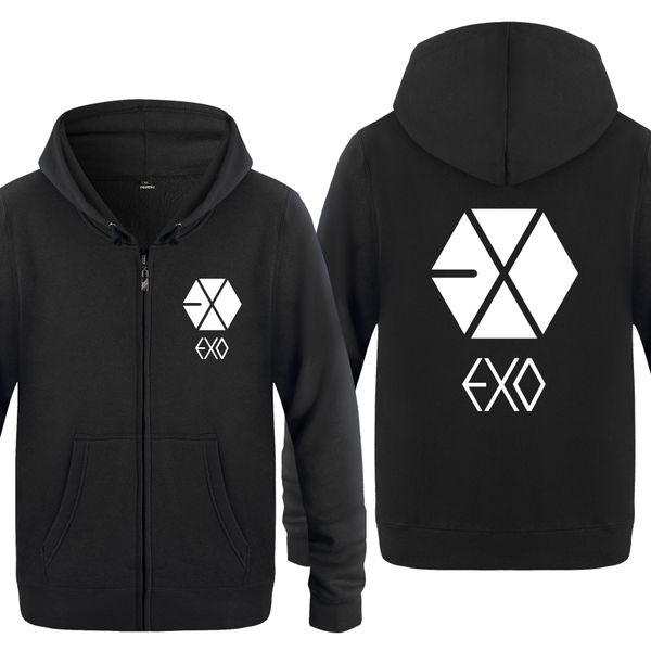 

exo concert fans sweatshirts men 2018 mens zipper hooded fleece hoodies cardigans sport hooded sweatshirt hoodie