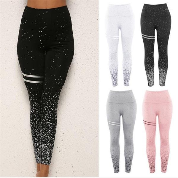 

printed elastic band ladies high waist leggings designer sports womens clothes fashion fitness womens yoga pants casual, Black