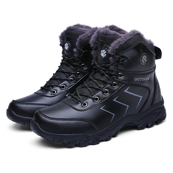

lightweight 2020 mens winter snow boots мех подкладка теплых лодыжки пинетка водонепроницаемого скольжение на кроссовки high top открытого м, Black