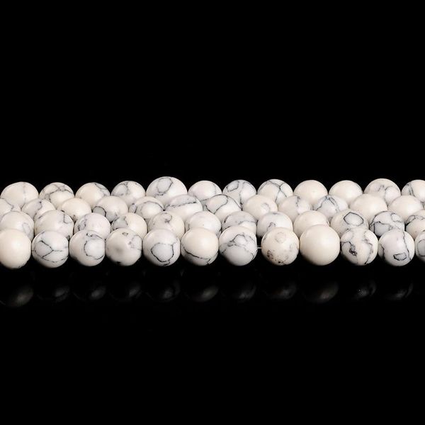

1strand lot 4 6 8 10 12 мм гладкие круглые натуральные бусины белые бирюзы spacer bead для ювелирных изделий diy ожерелья браслеты h jllzmy, Silver